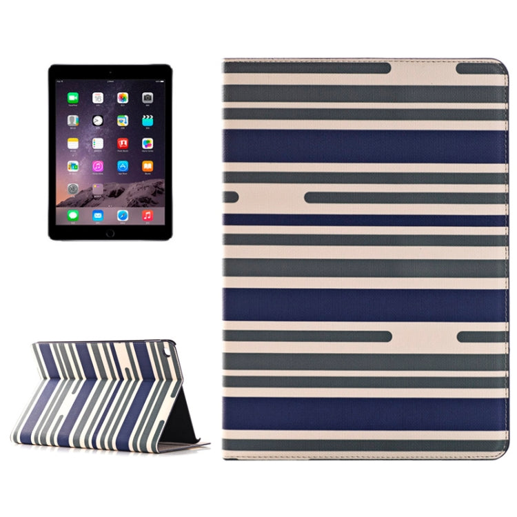 Stripes Pattern Leather Case with Holder & Card Slots & Wallet for iPad Air 2