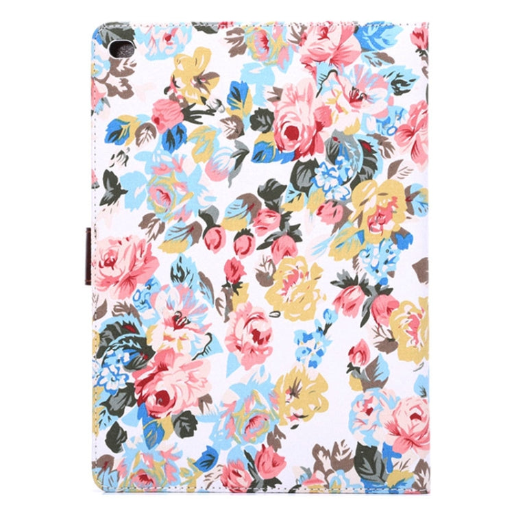 Flower Pattern Leather Case with Holder &Card Slots & Sleep Function for iPad Air 2