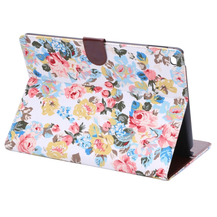Flower Pattern Leather Case with Holder &Card Slots & Sleep Function for iPad Air 2