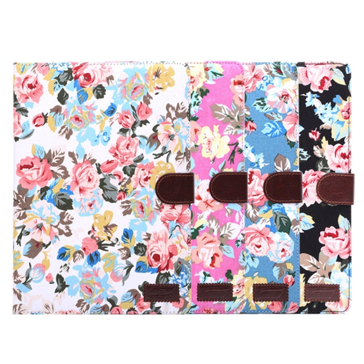 Flower Pattern Leather Case with Holder &Card Slots & Sleep Function for iPad Air 2