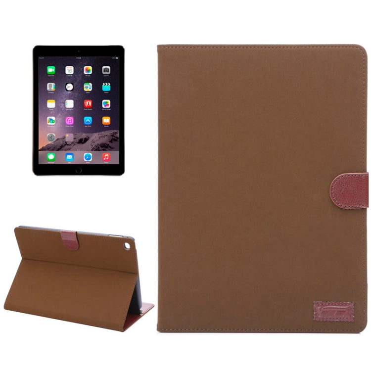 Canvas Texture Leather Case with Holder & Card Slots & Sleep Function for iPad Air 2