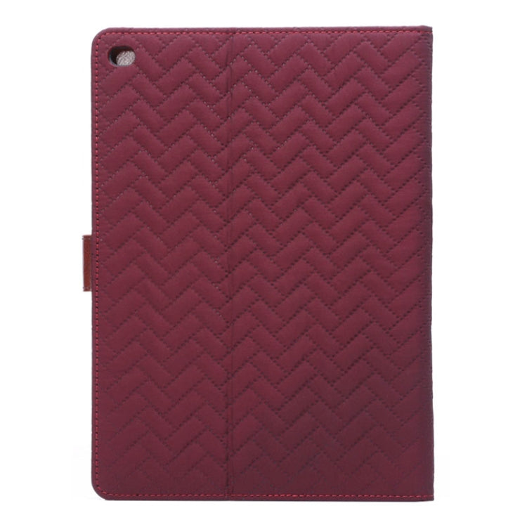 Plaid Texture Leather Case with Holder & Card Slots & Sleep Function for iPad Air 2