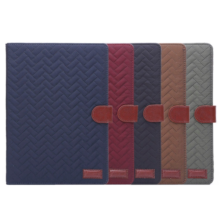 Plaid Texture Leather Case with Holder & Card Slots & Sleep Function for iPad Air 2