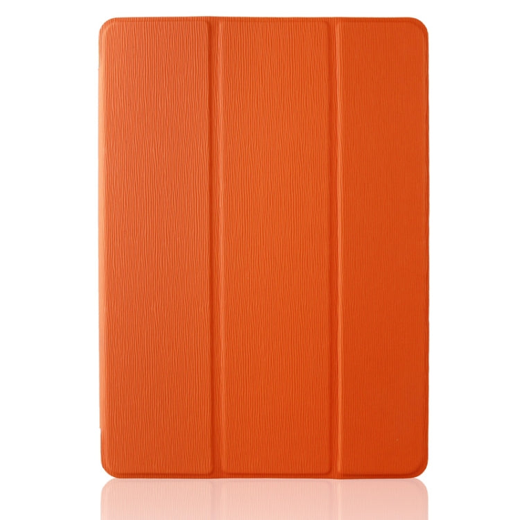 3-folding Toothpick Texture PU Leather Case with Holder for iPad Air 2