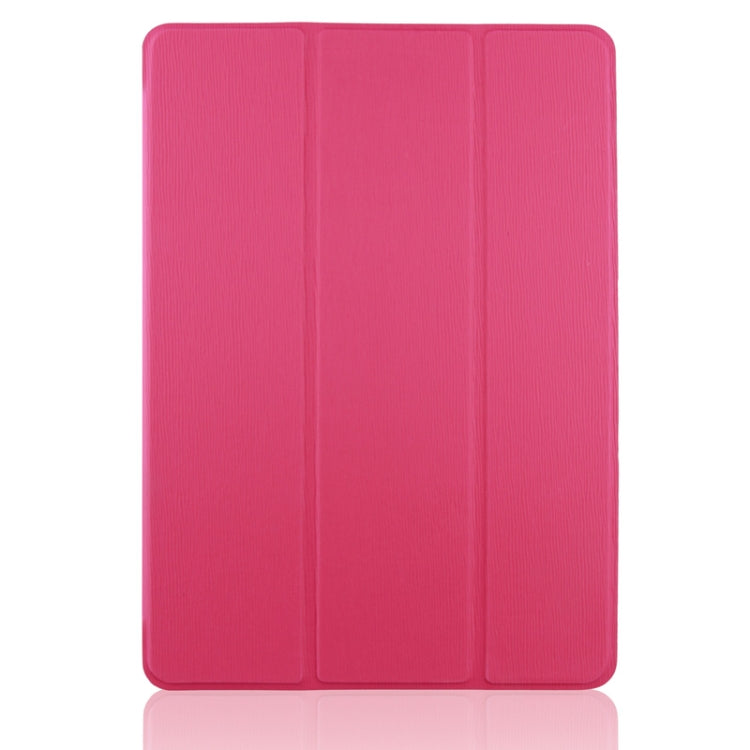 3-folding Toothpick Texture PU Leather Case with Holder for iPad Air 2