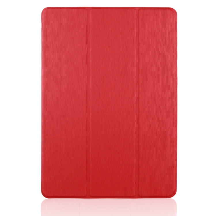 3-folding Toothpick Texture PU Leather Case with Holder for iPad Air 2