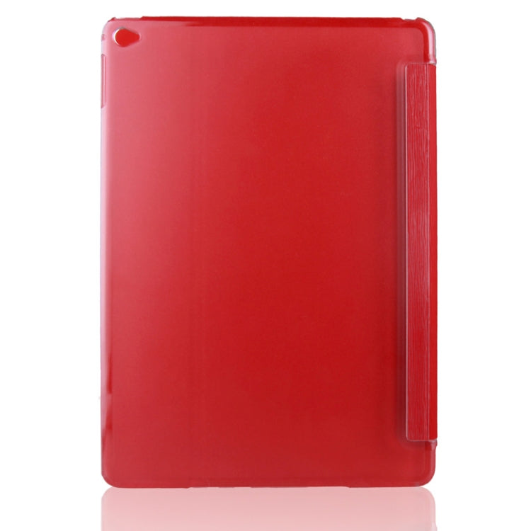 3-folding Toothpick Texture PU Leather Case with Holder for iPad Air 2