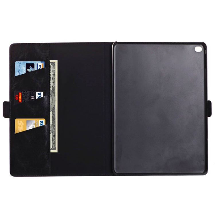 Oil Skin Crazy Horse Texture Leather Case with Holder & Card Slots & Money Pocket for iPad Air 2
