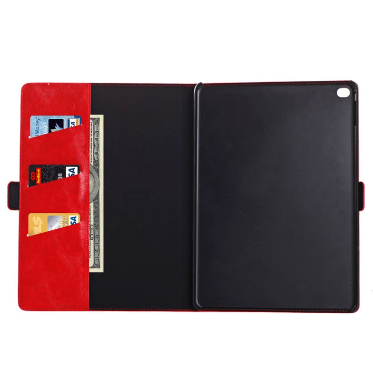 Oil Skin Crazy Horse Texture Leather Case with Holder & Card Slots & Money Pocket for iPad Air 2