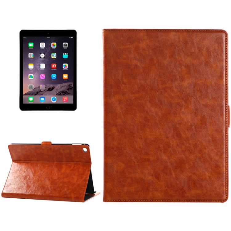 Oil Skin Crazy Horse Texture Leather Case with Holder & Card Slots & Money Pocket for iPad Air 2