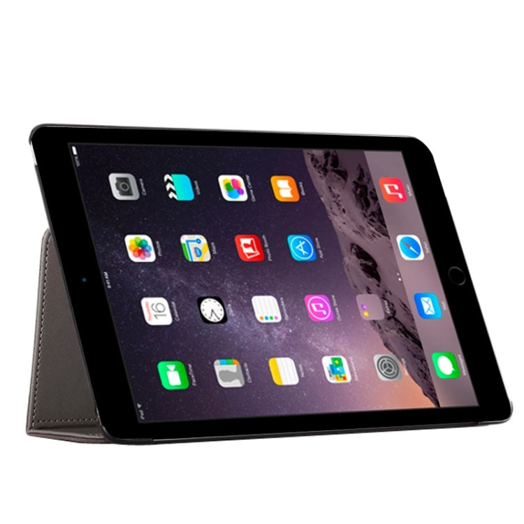 2-fold Cloth Texture Leather Case with Holder and Sleep Function for iPad Air 2