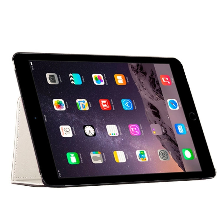 2-fold Cloth Texture Leather Case with Holder and Sleep Function for iPad Air 2