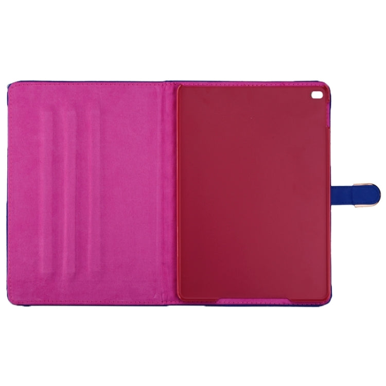 Plaid Texture Diamond Encrusted Buckle Leather Case with Holder for iPad Air 2