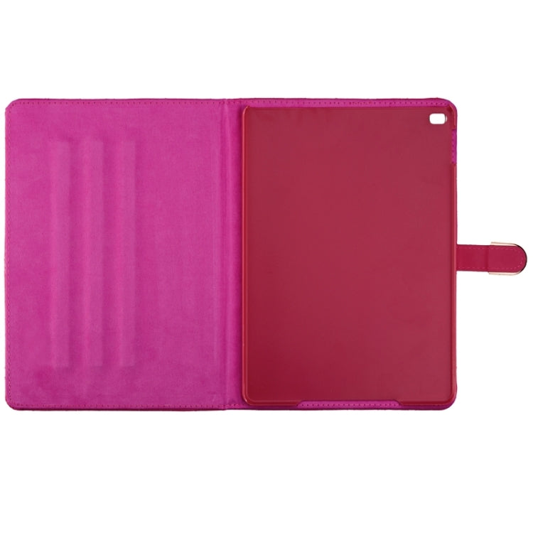 Plaid Texture Diamond Encrusted Buckle Leather Case with Holder for iPad Air 2