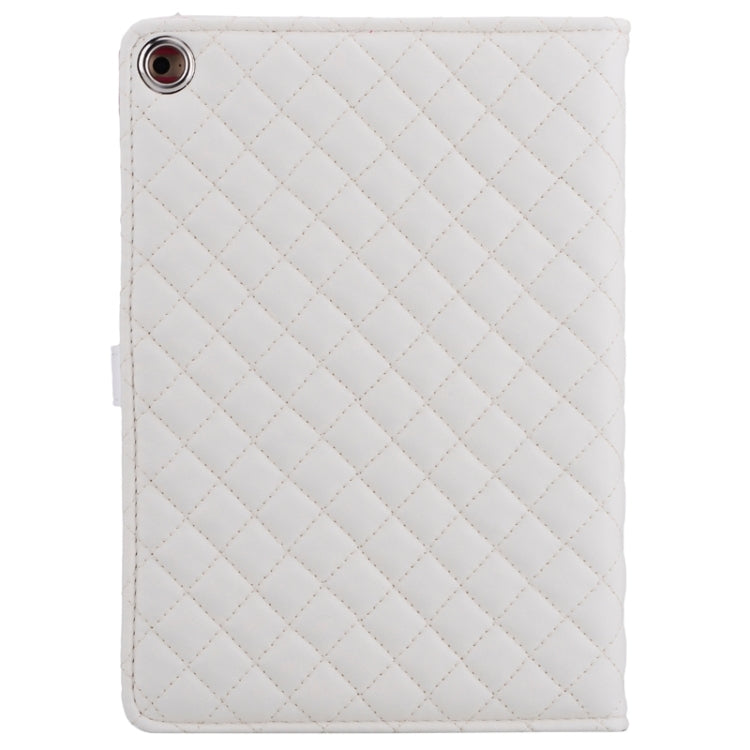 Plaid Texture Diamond Encrusted Buckle Leather Case with Holder for iPad Air 2