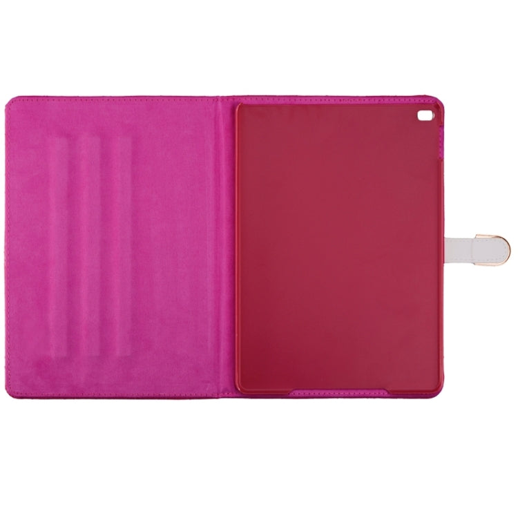 Plaid Texture Diamond Encrusted Buckle Leather Case with Holder for iPad Air 2