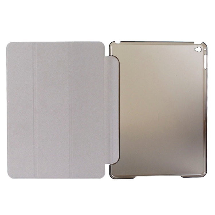 Silk Texture Frosted PC Back Shell Smart Cover Leather Case with Holder and Sleep Function for iPad Air 2