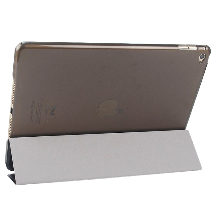 Silk Texture Frosted PC Back Shell Smart Cover Leather Case with Holder and Sleep Function for iPad Air 2