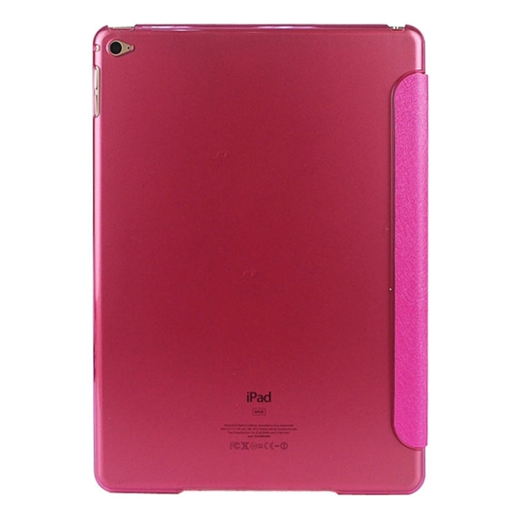 Silk Texture Frosted PC Back Shell Smart Cover Leather Case with Holder and Sleep Function for iPad Air 2