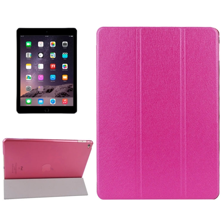 Silk Texture Frosted PC Back Shell Smart Cover Leather Case with Holder and Sleep Function for iPad Air 2