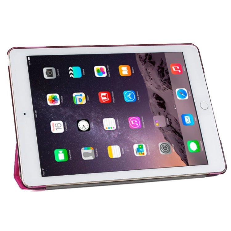 Silk Texture Frosted PC Back Shell Smart Cover Leather Case with Holder and Sleep Function for iPad Air 2