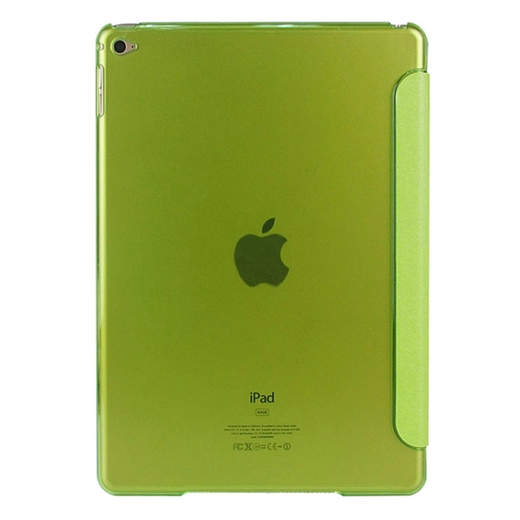 Silk Texture Frosted PC Back Shell Smart Cover Leather Case with Holder and Sleep Function for iPad Air 2