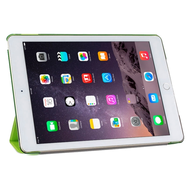 Silk Texture Frosted PC Back Shell Smart Cover Leather Case with Holder and Sleep Function for iPad Air 2