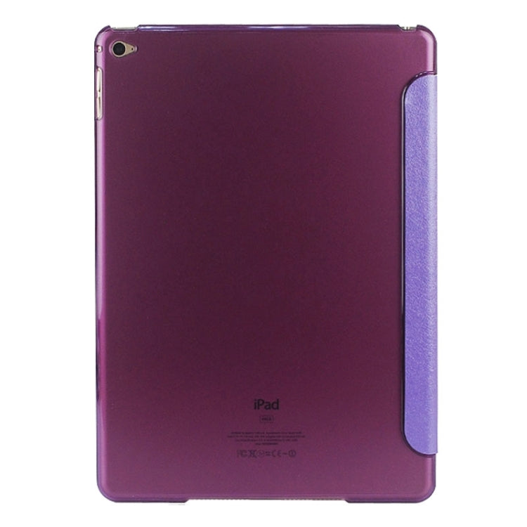 Silk Texture Frosted PC Back Shell Smart Cover Leather Case with Holder and Sleep Function for iPad Air 2