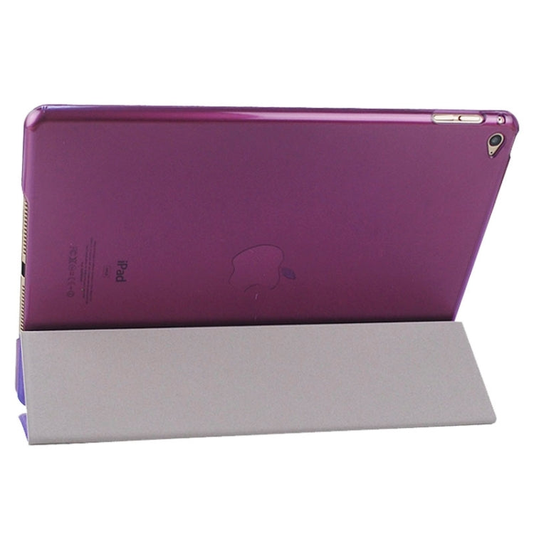 Silk Texture Frosted PC Back Shell Smart Cover Leather Case with Holder and Sleep Function for iPad Air 2