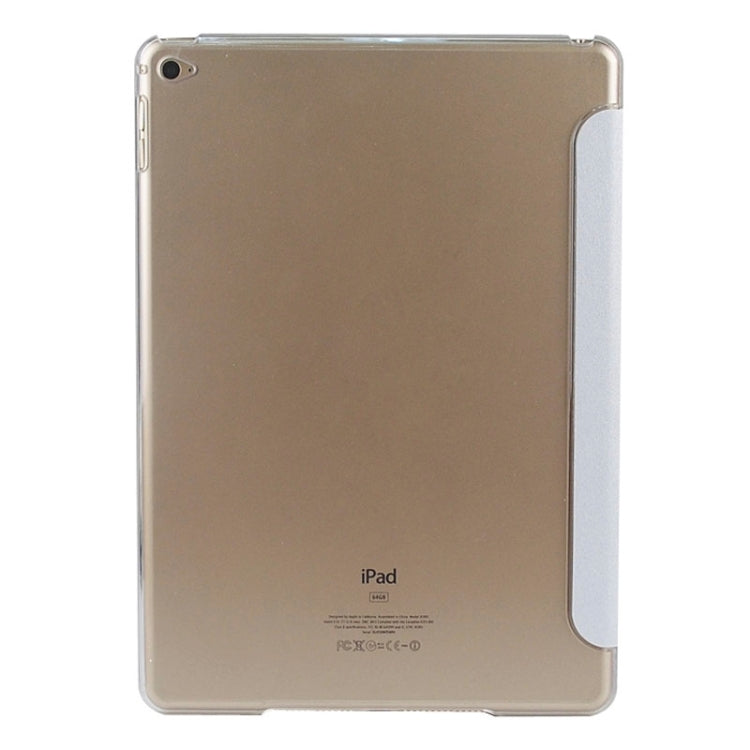 Silk Texture Frosted PC Back Shell Smart Cover Leather Case with Holder and Sleep Function for iPad Air 2