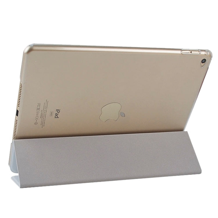 Silk Texture Frosted PC Back Shell Smart Cover Leather Case with Holder and Sleep Function for iPad Air 2