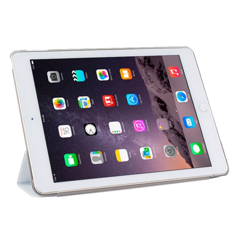 Silk Texture Frosted PC Back Shell Smart Cover Leather Case with Holder and Sleep Function for iPad Air 2