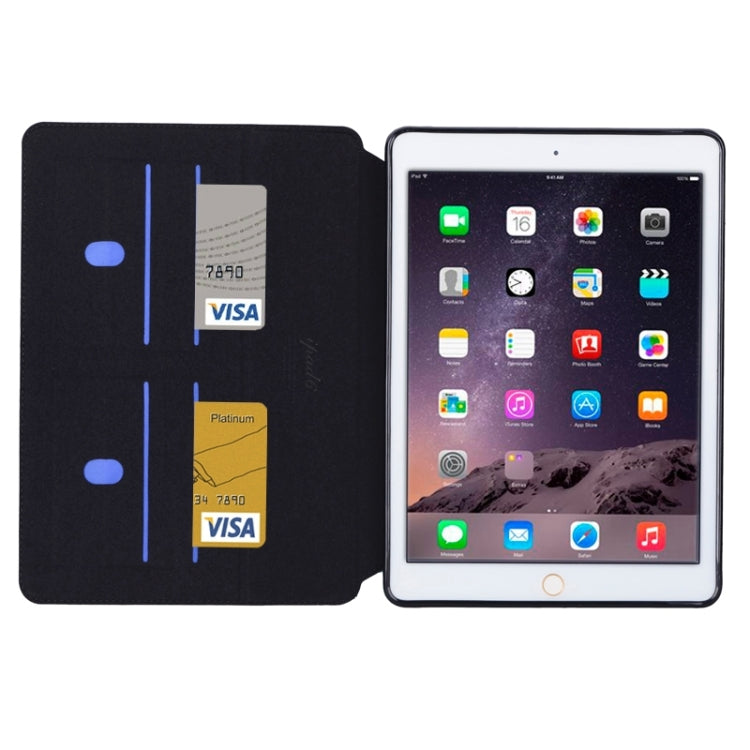 Silk Texture Leather Case with Holder & Card Slots for iPad Air 2 / iPad 6