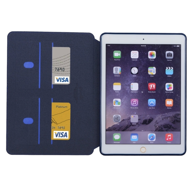 Silk Texture Leather Case with Holder & Card Slots for iPad Air 2 / iPad 6