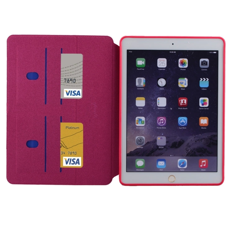 Silk Texture Leather Case with Holder & Card Slots for iPad Air 2 / iPad 6
