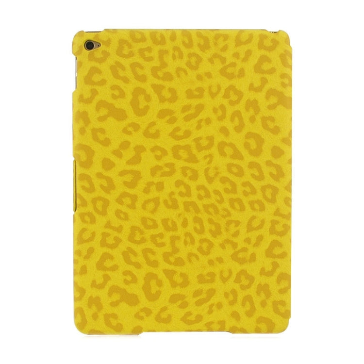 3-folding Ultra-thin Leopard Pattern Smart Cover Leather Case with Holder & Sleep Function for iPad Air 2 / iPad 6(Yellow)
