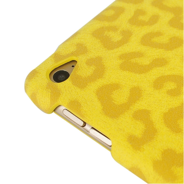 3-folding Ultra-thin Leopard Pattern Smart Cover Leather Case with Holder & Sleep Function for iPad Air 2 / iPad 6(Yellow)