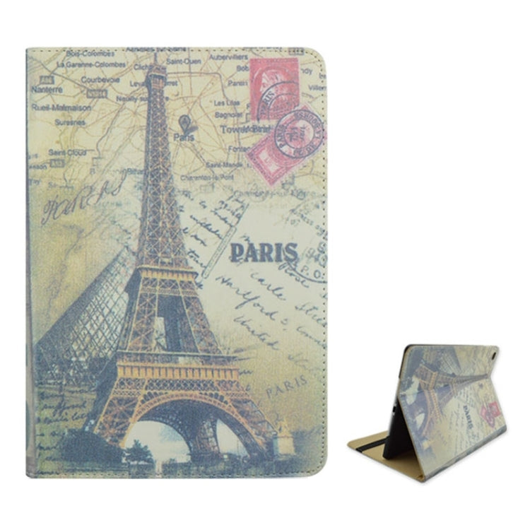 Retro Eiffel Tower Pattern Horizontal Flip Leather Case with Holder for iPad Air 2 / iPad 6
