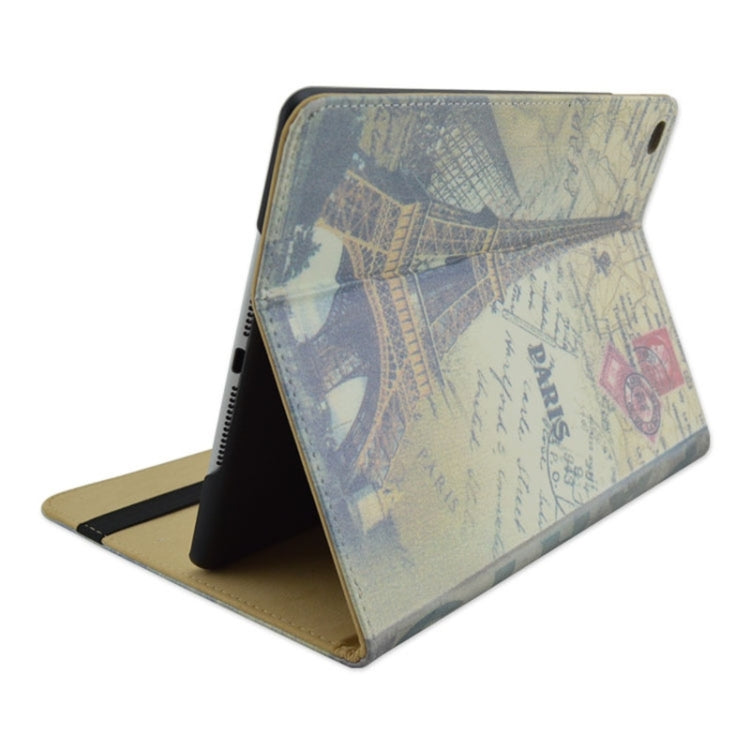 Retro Eiffel Tower Pattern Horizontal Flip Leather Case with Holder for iPad Air 2 / iPad 6