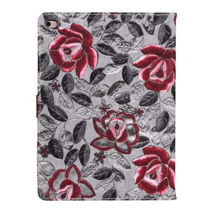 Leaves and Flowers Pattern Smart Cover Leather Case with Card Slots & Wallet & Holder & Sleep / Wake-up Function for iPad Air 2 / iPad 6