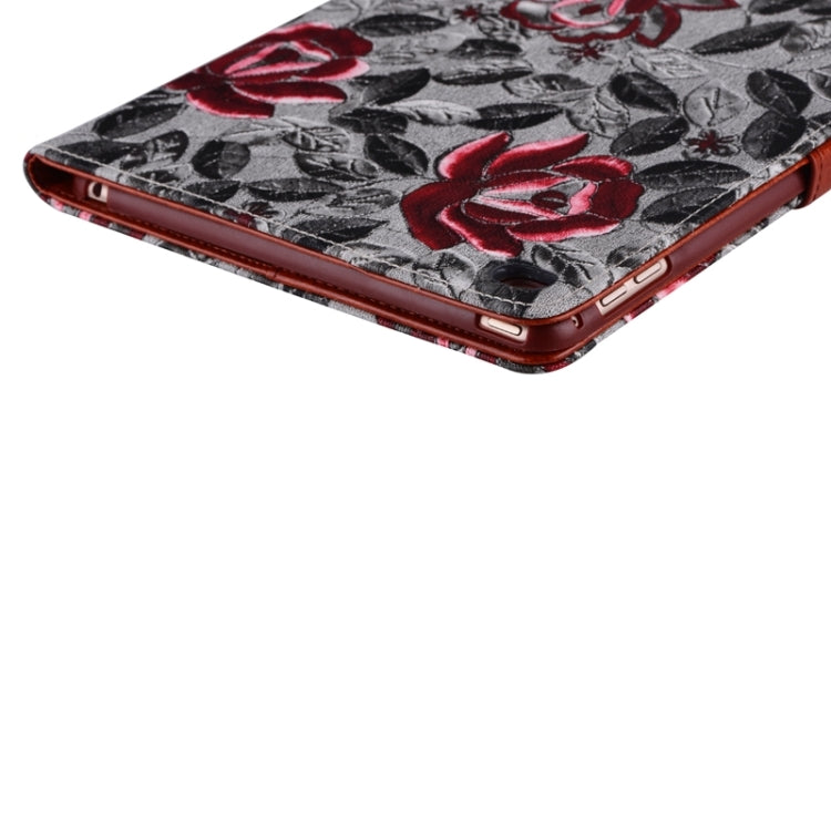 Leaves and Flowers Pattern Smart Cover Leather Case with Card Slots & Wallet & Holder & Sleep / Wake-up Function for iPad Air 2 / iPad 6