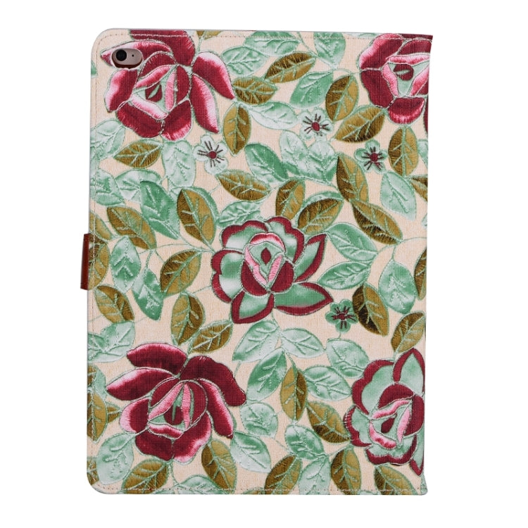 Leaves and Flowers Pattern Smart Cover Leather Case with Card Slots & Wallet & Holder & Sleep / Wake-up Function for iPad Air 2 / iPad 6