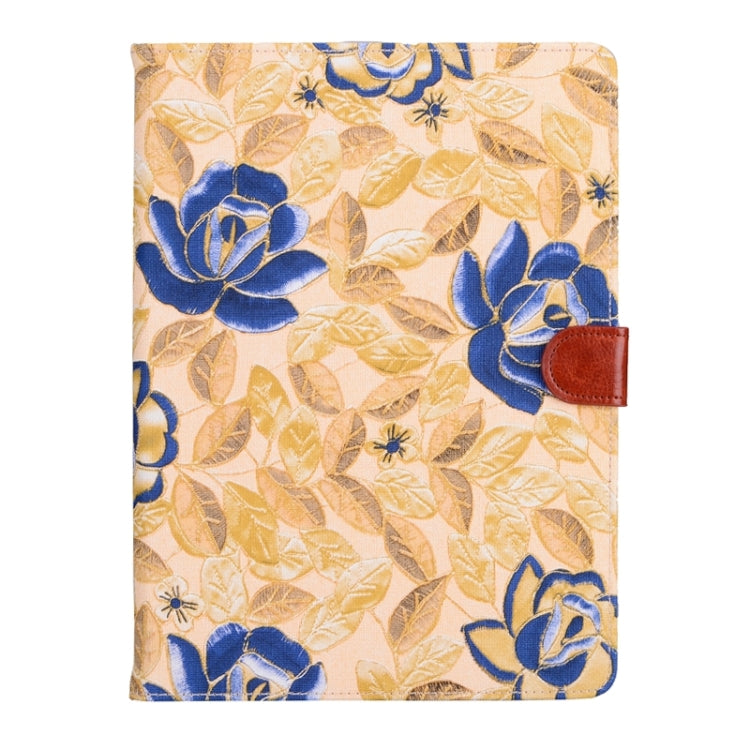 Leaves and Flowers Pattern Smart Cover Leather Case with Card Slots & Wallet & Holder & Sleep / Wake-up Function for iPad Air 2 / iPad 6