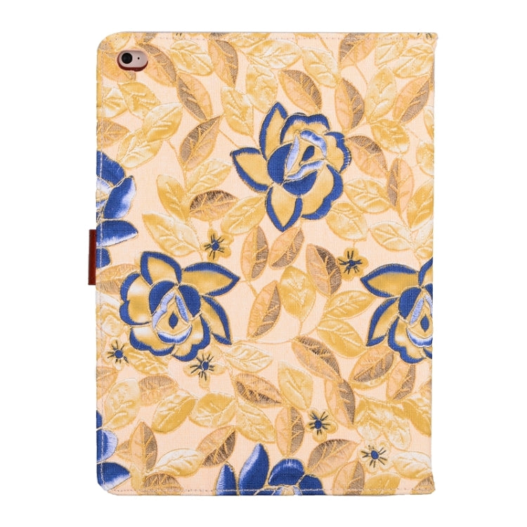 Leaves and Flowers Pattern Smart Cover Leather Case with Card Slots & Wallet & Holder & Sleep / Wake-up Function for iPad Air 2 / iPad 6