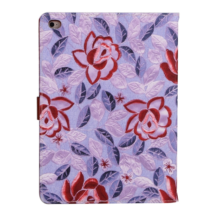 Leaves and Flowers Pattern Smart Cover Leather Case with Card Slots & Wallet & Holder & Sleep / Wake-up Function for iPad Air 2 / iPad 6