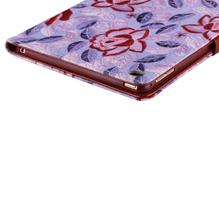 Leaves and Flowers Pattern Smart Cover Leather Case with Card Slots & Wallet & Holder & Sleep / Wake-up Function for iPad Air 2 / iPad 6