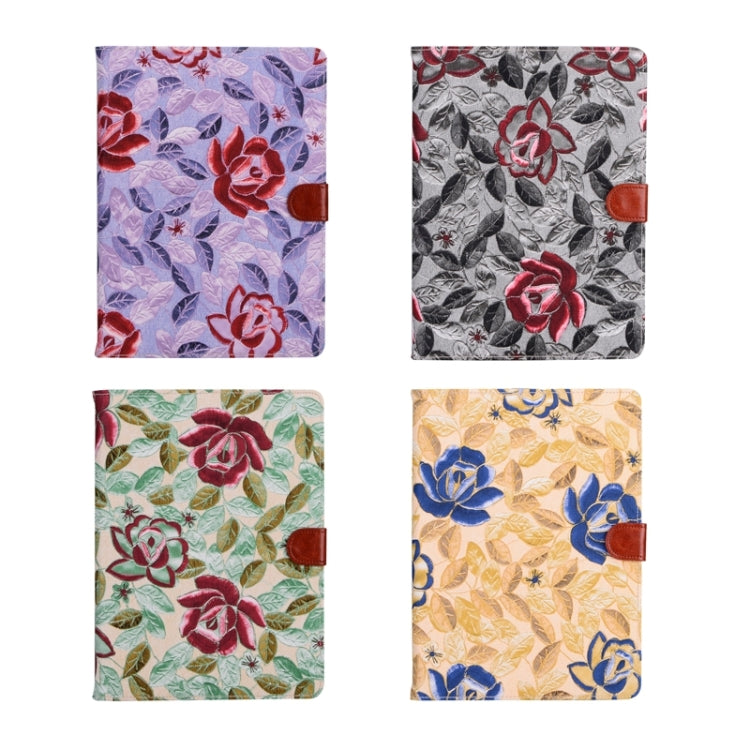 Leaves and Flowers Pattern Smart Cover Leather Case with Card Slots & Wallet & Holder & Sleep / Wake-up Function for iPad Air 2 / iPad 6