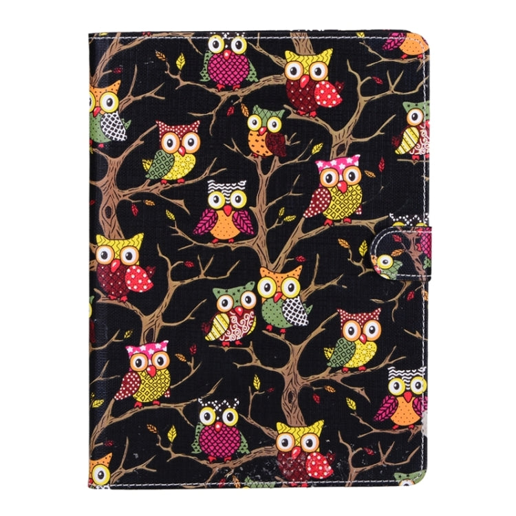 Owls Pattern Cross Texture Smart Cover Leather Case with Card Slots & Holder & Sleep / Wake-up Function for iPad Air 2 / iPad 6