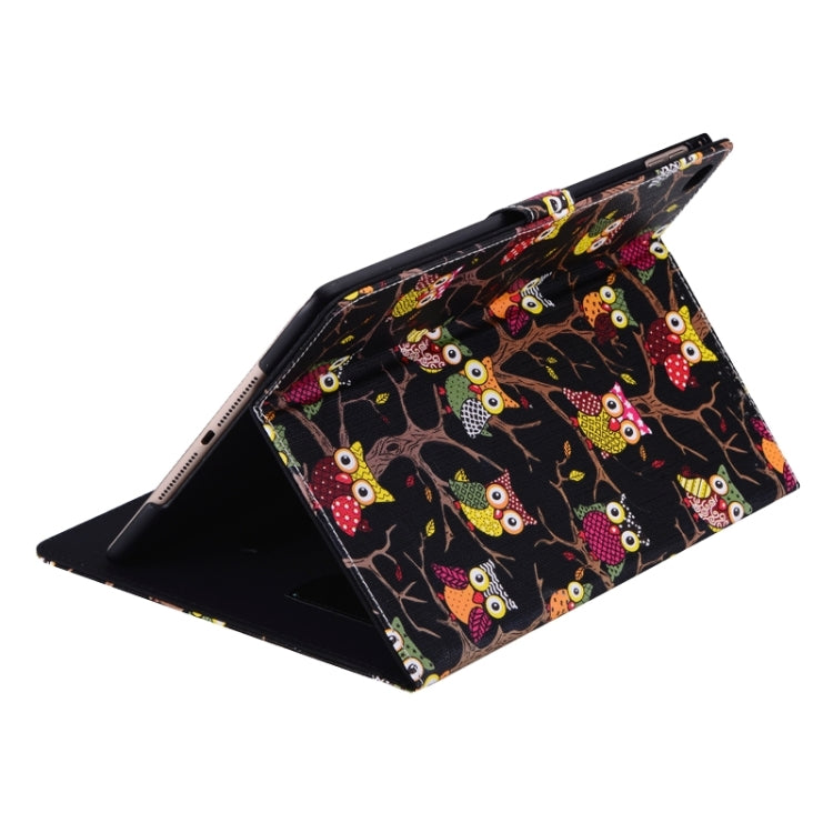 Owls Pattern Cross Texture Smart Cover Leather Case with Card Slots & Holder & Sleep / Wake-up Function for iPad Air 2 / iPad 6
