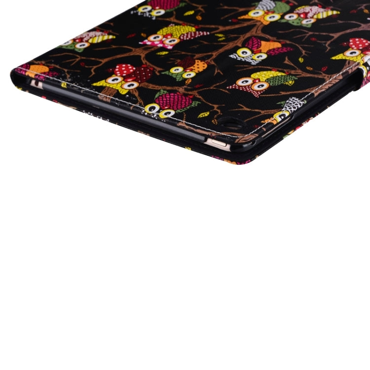 Owls Pattern Cross Texture Smart Cover Leather Case with Card Slots & Holder & Sleep / Wake-up Function for iPad Air 2 / iPad 6